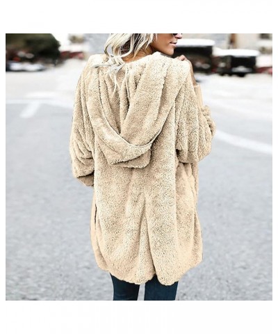 Womens Fleece Teddy Coats 2023 Trendy Hooded Winter Jacket Shaggy Faux Sherpa Cardigans Fashion Warm Clothes J012-beige $9.43...