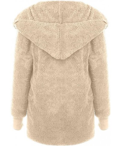 Womens Fleece Teddy Coats 2023 Trendy Hooded Winter Jacket Shaggy Faux Sherpa Cardigans Fashion Warm Clothes J012-beige $9.43...