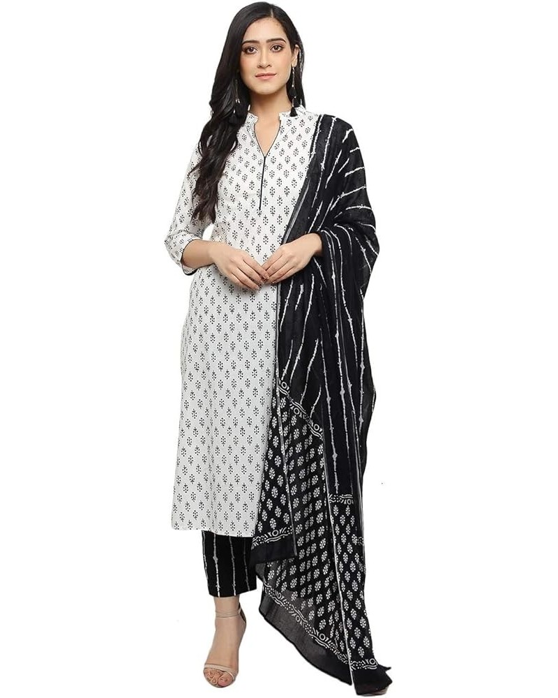 kurtis set for women Tunic Tops Cotton or Rayon kurta with palazzo Trouser Indian party wear Black & Gold-toned $29.14 Tops