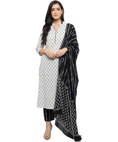 kurtis set for women Tunic Tops Cotton or Rayon kurta with palazzo Trouser Indian party wear Black & Gold-toned $29.14 Tops