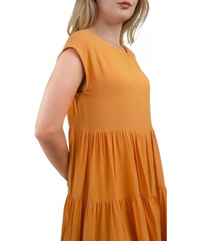 Women's Ruffled Hem Short Sleeve Summer Dress A Swing, Flowy Short Sleeve Babydoll Dress Golden Nugget $9.05 Dresses