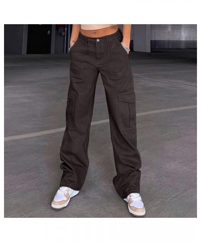 Womens Cargo Pants with Pockets Plus Size,Casual Fahion Baggy Drawstring Wide Leg Parachute Pants Jogger Sweatpants Z6-gray $...