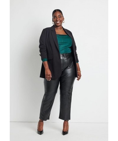 Women's Plus Size The 365 Suit Long Tailored Blazer Black $34.00 Blazers