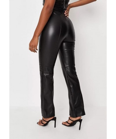 Leather Pants for Women High Waisted Drawstring PU Casual Faux Leather Joggers with Pockets 9-black $15.50 Leggings