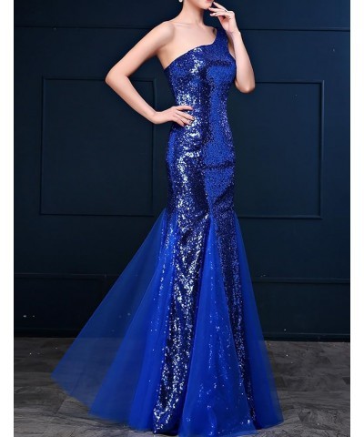 Women Sparkly Sequins Mermaid Prom Dresses Long 2020 Strapless Formal Evening Party Gown SQ38 Mint-one Shoulder $37.60 Dresses