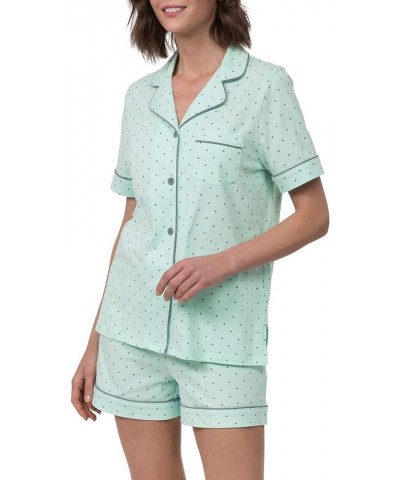 Pajamas For Women - Womens Pajama Short Sets, 100% Cotton Mint - Polka Dot $26.94 Sleep & Lounge