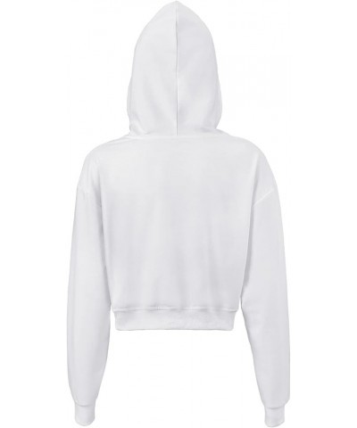 Magical Girl Cosplay Casual Regular Fit Long Sleeve Drawstring Cropped Hoodie Sweater - Sweater Only White $17.20 Others