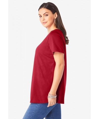 Women's Plus Size V-Neck Ultimate Tee 100% Cotton T-Shirt Dusty Purple $13.07 T-Shirts