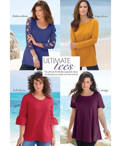 Women's Plus Size V-Neck Ultimate Tee 100% Cotton T-Shirt Dusty Purple $13.07 T-Shirts