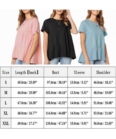 Womens Short Sleeve Casual Loose Blouse High Low Hem Ruffle Peplum T Shirt Tops Royal Blue $13.91 Blouses