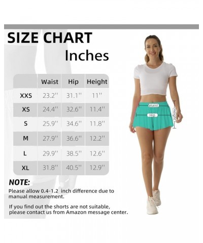 Flowy Athletic Shorts for Women Running Tennis Butterfly Shorts Girls 2-in-1 Double Layer Quick-Drying Comfy Shorts Teal Gree...