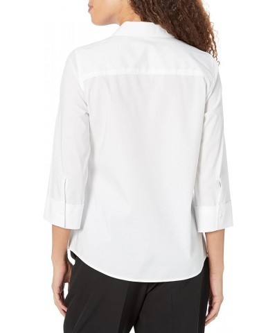 Women's Terri 3/4 Sleeve Stretch Solid Blouse White $30.49 Blouses