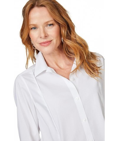 Women's Terri 3/4 Sleeve Stretch Solid Blouse White $30.49 Blouses