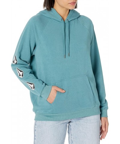 Women's Regular Iconic Stone Hooded Fleece Sweatshirt Laguna Blue $20.71 Jackets