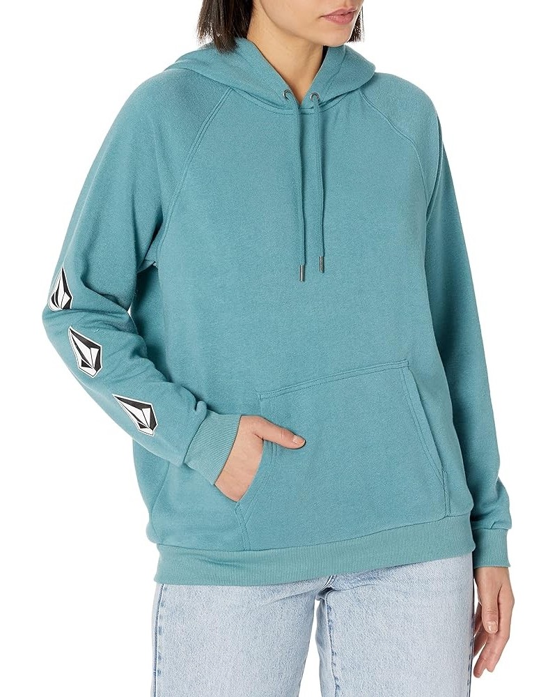 Women's Regular Iconic Stone Hooded Fleece Sweatshirt Laguna Blue $20.71 Jackets