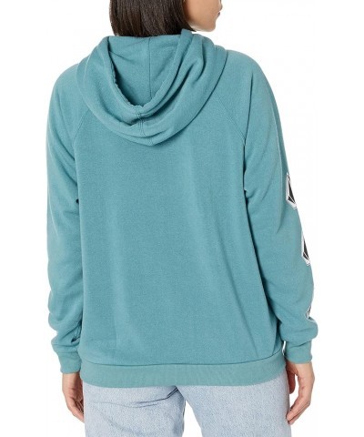 Women's Regular Iconic Stone Hooded Fleece Sweatshirt Laguna Blue $20.71 Jackets