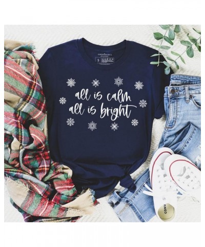 Christian Tshirts Women Jesus Shirts Christian Apparel Calm Navy $12.07 Tops