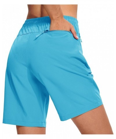 Women's Hiking Cargo Shorts 8" Quick Dry Lightweight Outdoor Summer Shorts Athletic Travel with Zipper Pockets Lake Blue $14....