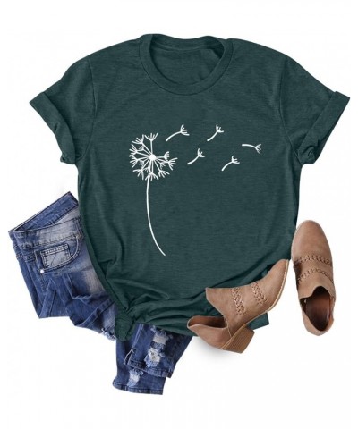 Sunflower Graphic Shirt for Women Cute Flower Short Sleeve Ladies Tee Tops Teen Girls Casual T Shirt X-green1 $7.64 T-Shirts