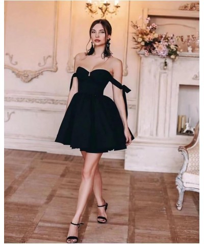 Short Homecoming Dresses for Teens Ruched Satin Formal Dress Spaghetti Strap Sweetheart Neck Prom Gown ZA99 Blue $22.54 Dresses