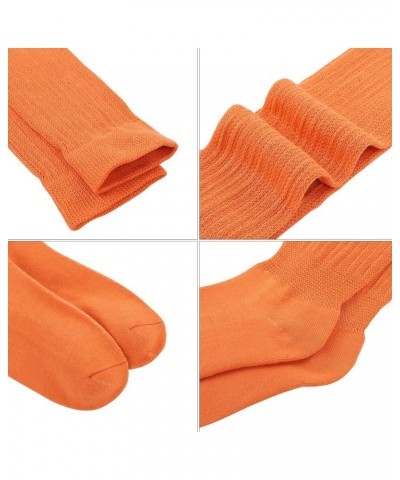 3 Pairs Women's Slouch Socks Cotton Knit Knee High Scrunch Sock Size 6-11 Rose-orange-yellow $11.77 Activewear