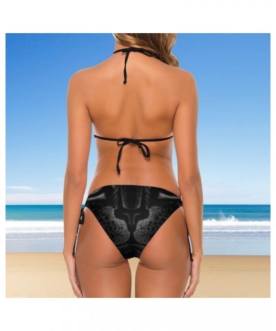 Women 2 PCS Halter Bikini Padded Swimwear Tie Side Triangle Bathing Suit Multi 2 $9.24 Swimsuits