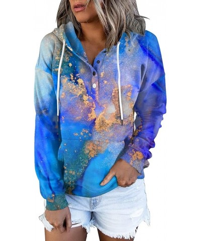 Womens Fall Hoodies 2023, Womens Fall Fashion Long-sleeve Printed Hoodie Tops 1-blue $13.56 Sweaters