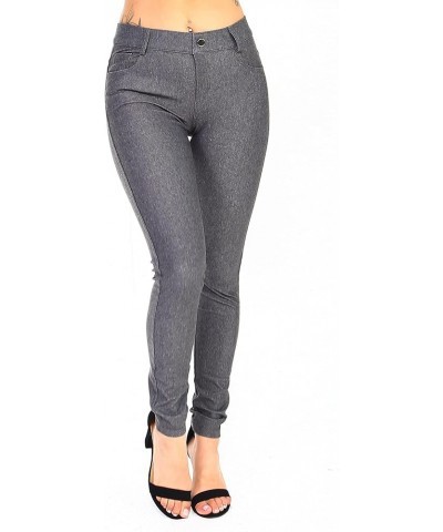 Women's Five Pocket Jean Leggings Gray $15.25 Leggings