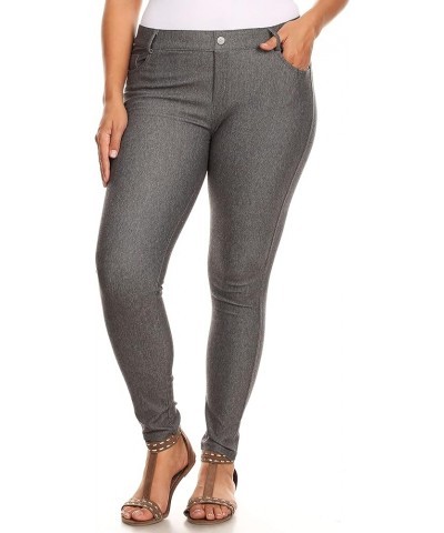 Women's Five Pocket Jean Leggings Gray $15.25 Leggings