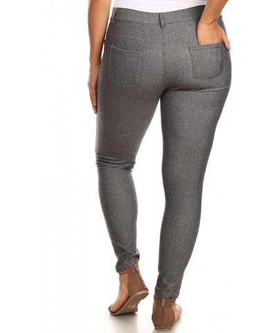 Women's Five Pocket Jean Leggings Gray $15.25 Leggings