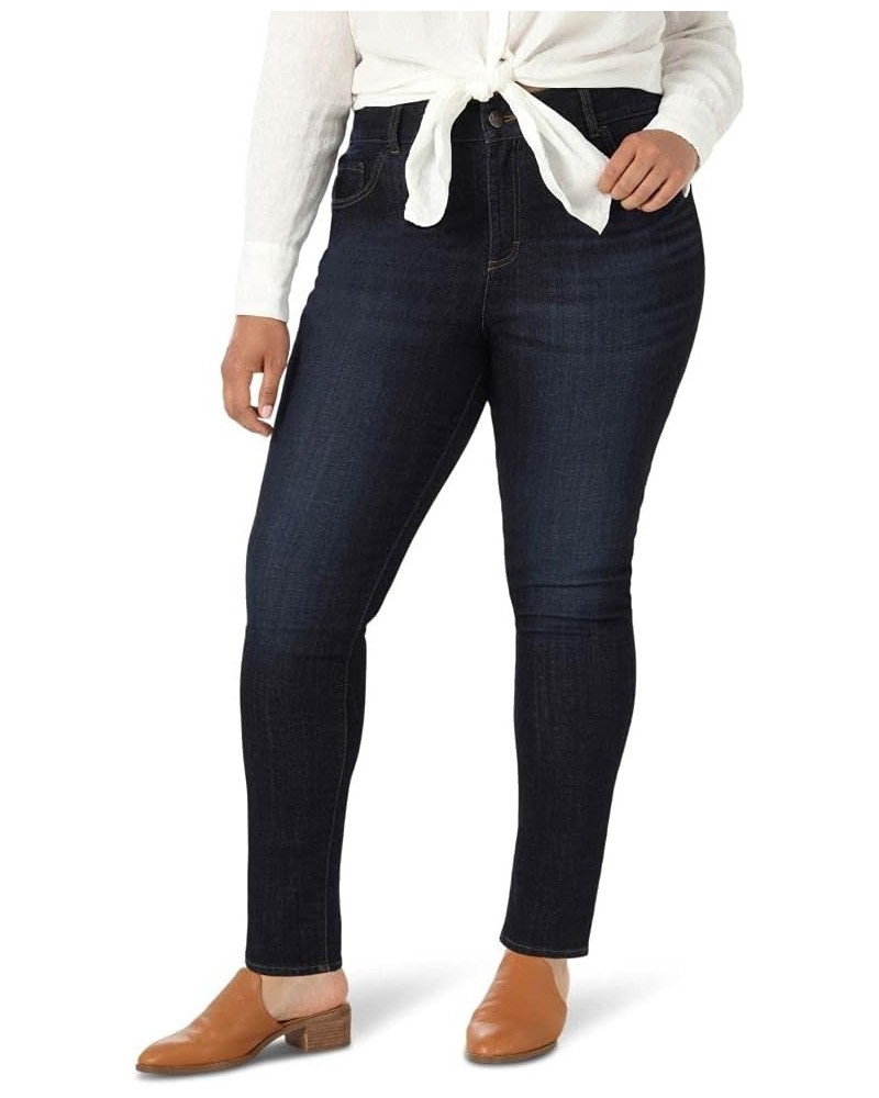 Women's Plus Size Slim Fit Skinny Leg Midrise Jean Blackout $12.89 Jeans