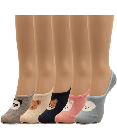 Women Animal Design No-Show Casual Liner Socks Character Print Non Slip Flat Boat Line 4 Pair 6pair-stylish Friends $11.12 Socks