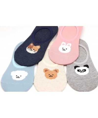 Women Animal Design No-Show Casual Liner Socks Character Print Non Slip Flat Boat Line 4 Pair 6pair-stylish Friends $11.12 Socks