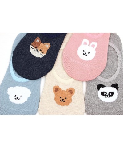 Women Animal Design No-Show Casual Liner Socks Character Print Non Slip Flat Boat Line 4 Pair 6pair-stylish Friends $11.12 Socks