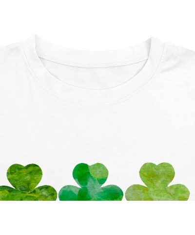 St. Patrick's Day Shirts for Women Shamrock T Shirt St. Paddys Day Lucky Green Clover Short Sleeve Tops White $10.43 T-Shirts