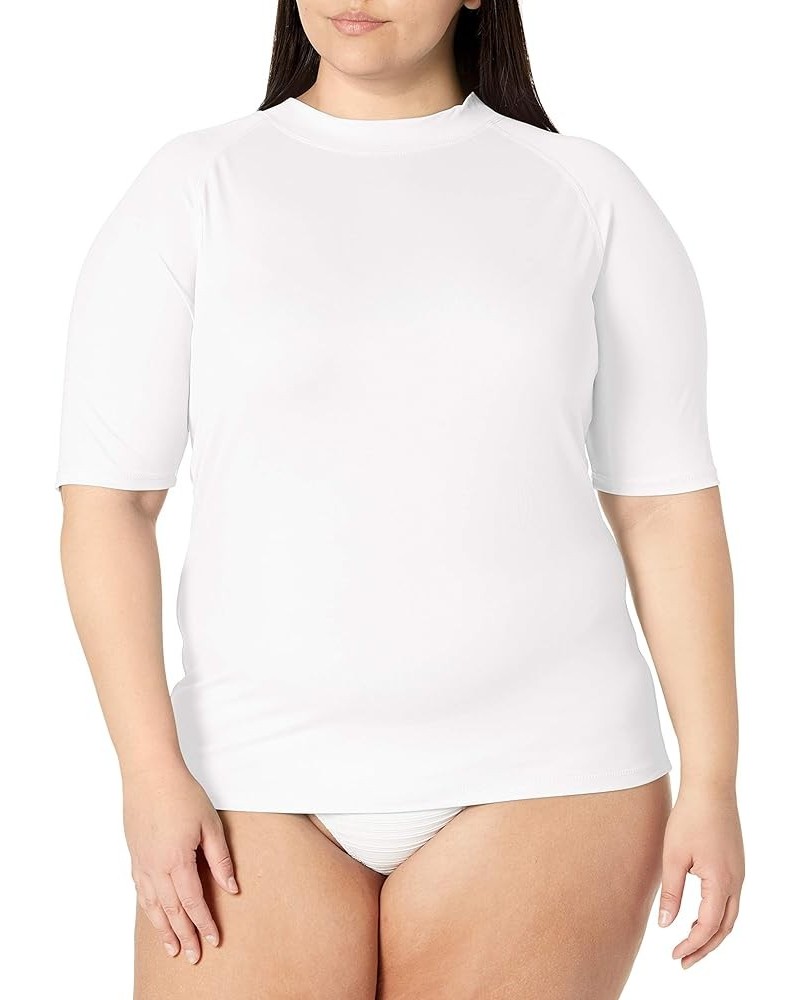 Women's Plus-Size UPF 50+ Active Rashguard & Workout Top White $11.20 Swimsuits