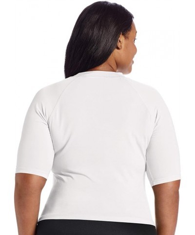 Women's Plus-Size UPF 50+ Active Rashguard & Workout Top White $11.20 Swimsuits