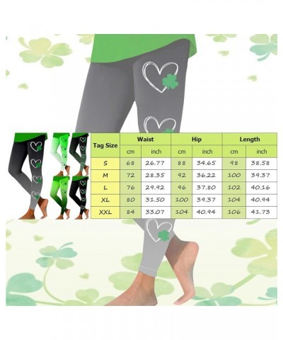 St.Patrick's Day Leggings for Women Sequin Shamrock Print Green Irish Lucky High Waisted Festival Holiday Workout Yoga Pants ...