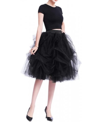 Women's Short Knee Length Ruffles Party Tulle Skirt Leopard Print $24.79 Skirts