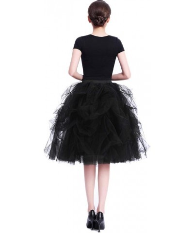 Women's Short Knee Length Ruffles Party Tulle Skirt Leopard Print $24.79 Skirts