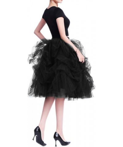 Women's Short Knee Length Ruffles Party Tulle Skirt Leopard Print $24.79 Skirts