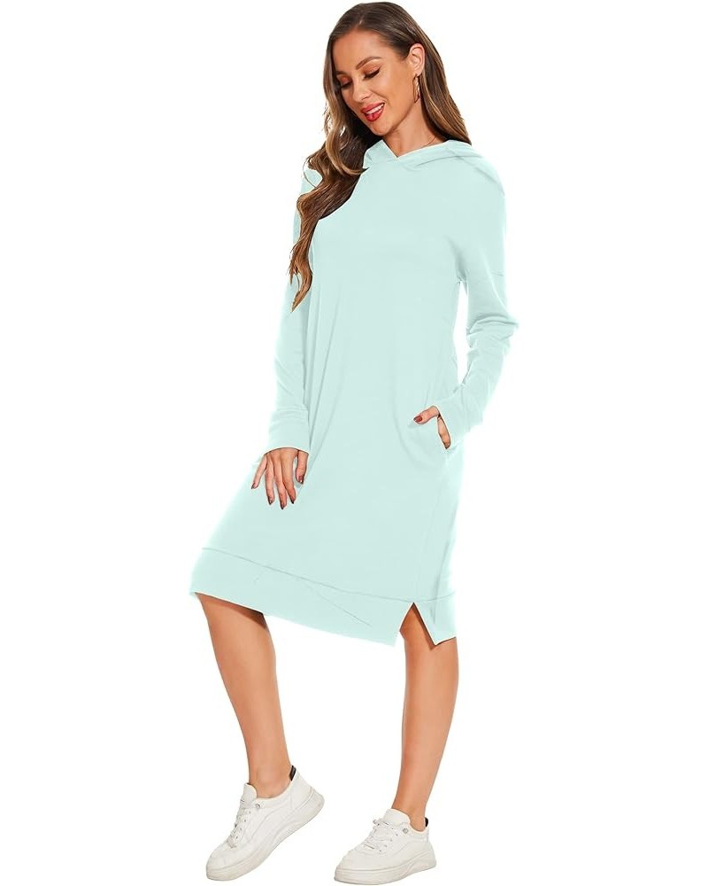 Fleece Cotton Hoodie Dress for Women Heated Long Sleeve Sweatshirt Soft Comfort Casual Athletic Loose Fit Mint $26.51 Hoodies...