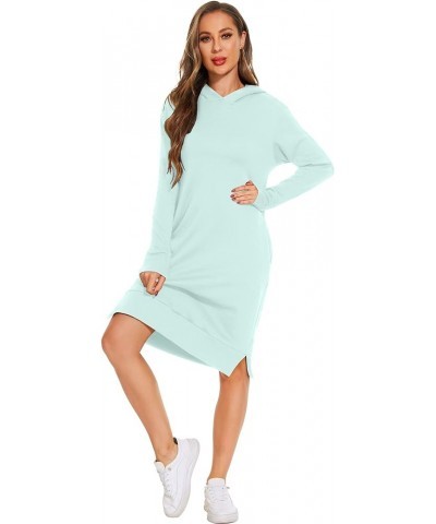 Fleece Cotton Hoodie Dress for Women Heated Long Sleeve Sweatshirt Soft Comfort Casual Athletic Loose Fit Mint $26.51 Hoodies...