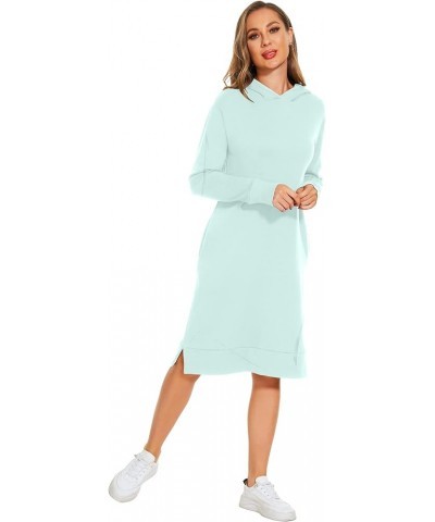 Fleece Cotton Hoodie Dress for Women Heated Long Sleeve Sweatshirt Soft Comfort Casual Athletic Loose Fit Mint $26.51 Hoodies...