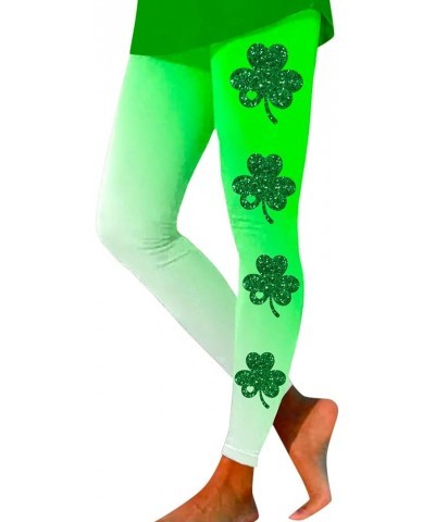 St.Patrick's Day Irish Green Shamrock Yoga Pants High Waisted Clover Leaves High Waisted Leggings Tummy Control Soft B_beige ...