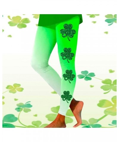 St.Patrick's Day Irish Green Shamrock Yoga Pants High Waisted Clover Leaves High Waisted Leggings Tummy Control Soft B_beige ...