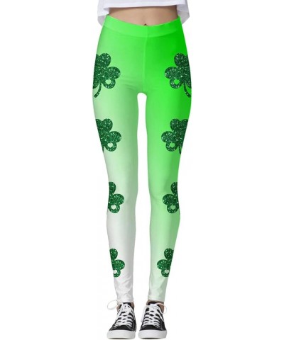 St.Patrick's Day Irish Green Shamrock Yoga Pants High Waisted Clover Leaves High Waisted Leggings Tummy Control Soft B_beige ...