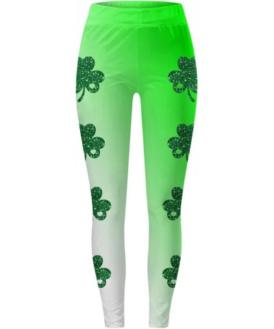 St.Patrick's Day Irish Green Shamrock Yoga Pants High Waisted Clover Leaves High Waisted Leggings Tummy Control Soft B_beige ...