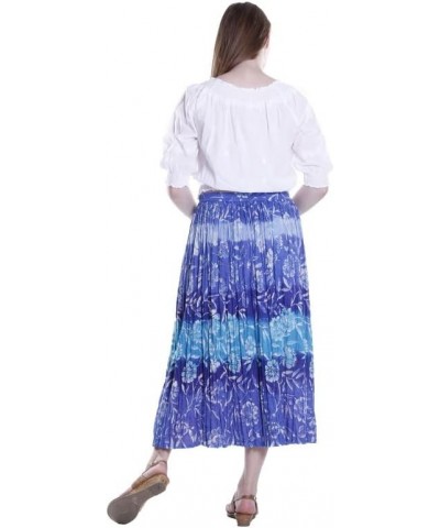 Women's Crinkled Reversible Printed Skirt Navy $21.60 Skirts