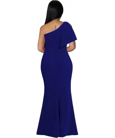 Sexy Formal Dress for Women Ruched Off Shoulder Club Cocktail Bodycon Evening Gown Maxi Long Dresses 05504blue $10.25 Dresses